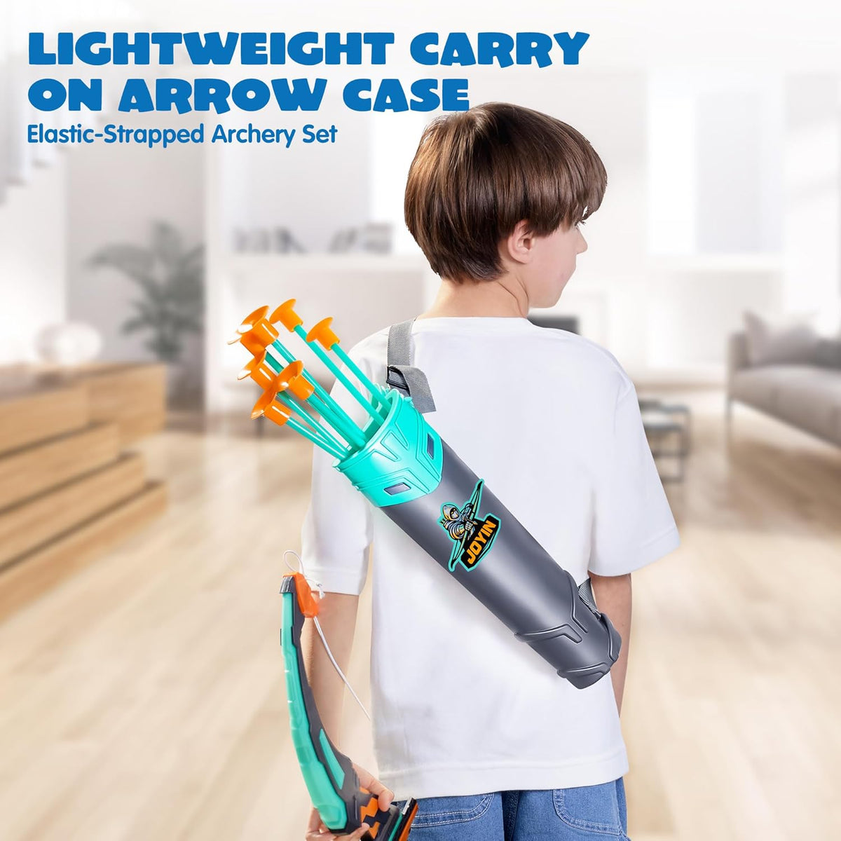 JOYIN Kids Bow and Arrow Set, LED Light up Archery Toy Set with 9 Suction Cup Arrows, Target & Arrow Case, Indoor and Outdoor Hunting Play Gift Toys for Kids, Boys & Girls Ages 6-12
