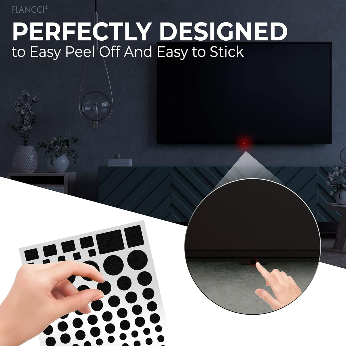 FLANCCI LED Light Blocking Stickers, Light Dimming Filters, (2 Sheets) Dimming Sheets for Routers, LED Covers Blackout, Dimming 50% ~ 80% of LED Lights, (2Sheets = 1 Cut Out + 1 Uncut)