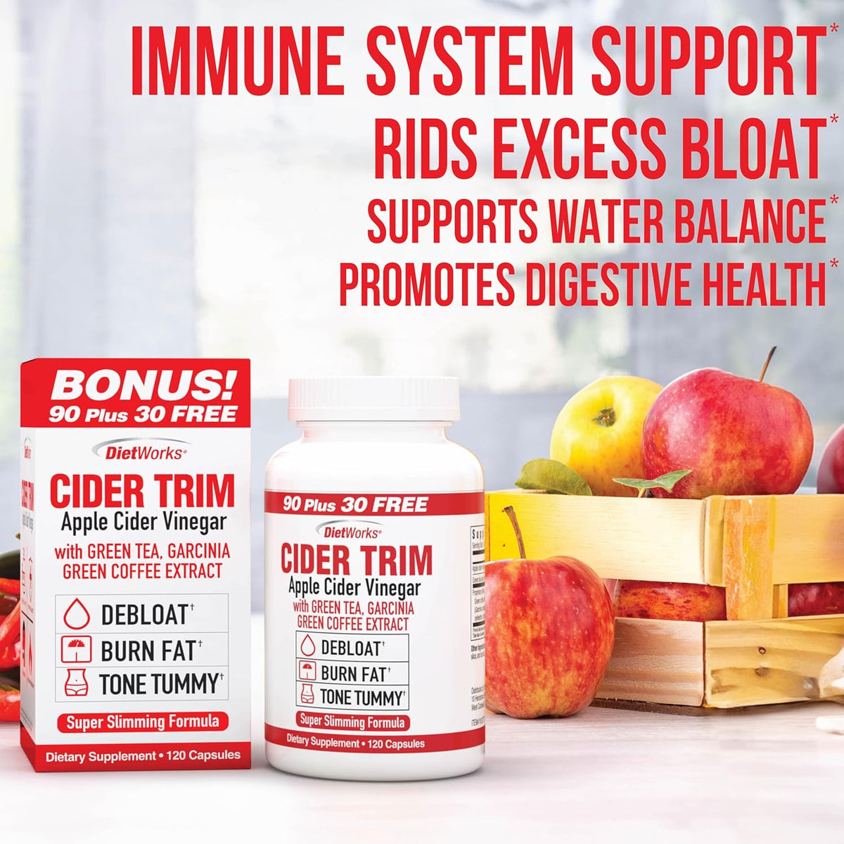 Windmill Dietworks Apple Cider Vinegar Capsules Ea, Ginger, Cayenne & Maple, 120 Count