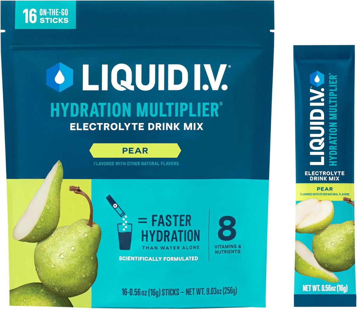 Liquid I.V.® Hydration Multiplier - Pear | Electrolyte Powder Drink Mix | 1 Pack (16 Servings)