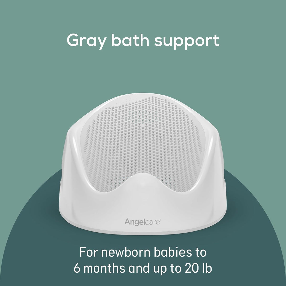 Angelcare Baby Bath Support (Gray) | Ideal for Babies Less than 6 Months Old