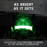 Emergency Glow Sticks with 12 Hours Duration, Individually Wrapped Industrial Grade Glowsticks for Survival Gear, Camping Lights, Power Outages and Military Use