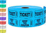 1000 Tacticai Raffle Tickets, Blue (1 of 8 Colors), Double Roll, Ticket for Events, Entry, Class Reward, Fundraiser & Prizes