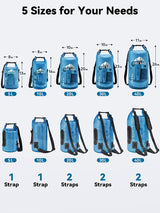 HEETA Dry Bag Waterproof for Women Men, 5L/10L/20L/30L/40L Roll Top Lightweight Dry Storage Bag Backpack with Phone Case for Travel Swimming Boating Kayaking Paddle Board Camping Beach Accessories