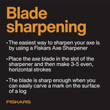 Fiskars X24 Universal Axe 24", Forged Steel Blade for Felling Trees & All-Purpose Chopping, Shock-Absorbing Fibercomp Handle & Low-Friction Coating for Clean Cuts in Fresh Resinous Wood