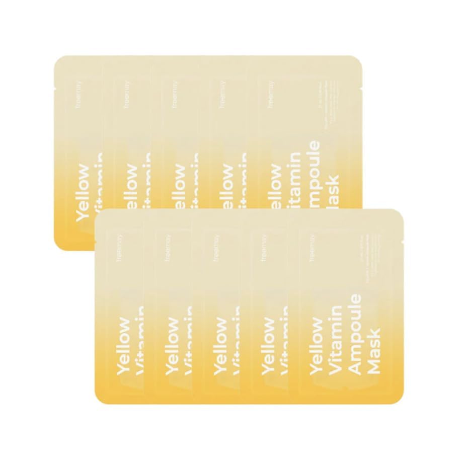 freemay Yellow Vitamin Ampoule Mask 27ml (0.91 fl oz) × 10 Sheets