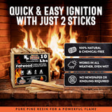 40Lb Fatwood Fire Starter Sticks | 100% Natural Fire Starters for Grill, Campfire, Wood Stoves, Bonfires | Easy Firestarter W/Just 2 Sticks in All Weather Conditions by Billy Buckskin (40Lb Box)