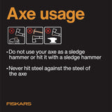 Fiskars X7 Small 14" Hatchet Axe with Sheath for Chopping Wood Kindling for Campfires, Outdoors & Camping, Insert-Molded Forged Steel Head, Low-Friction Blade, Shock Absorbing Handle & Non-Slip Grip