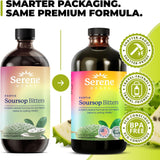 Serene Herbs Soursop Bitters Liquid with Soursop Leaves for Gut Cleanse, Detox & Immune Boost with Black Seed, Moringa, Irish Moss, Ashwaganda, Turmeric, 16 Fl Oz (Pack of 1), Mango