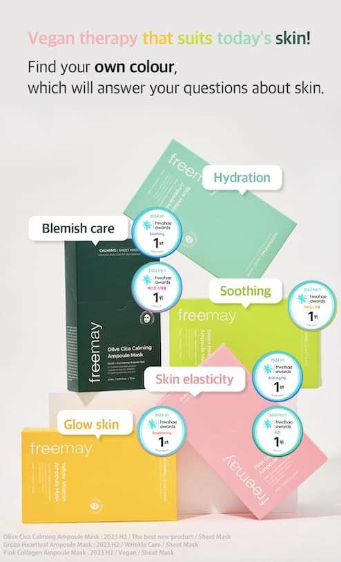 freemay Blue Moisture Ampoule Mask 27ml (0.91 fl oz) × 10 Sheets