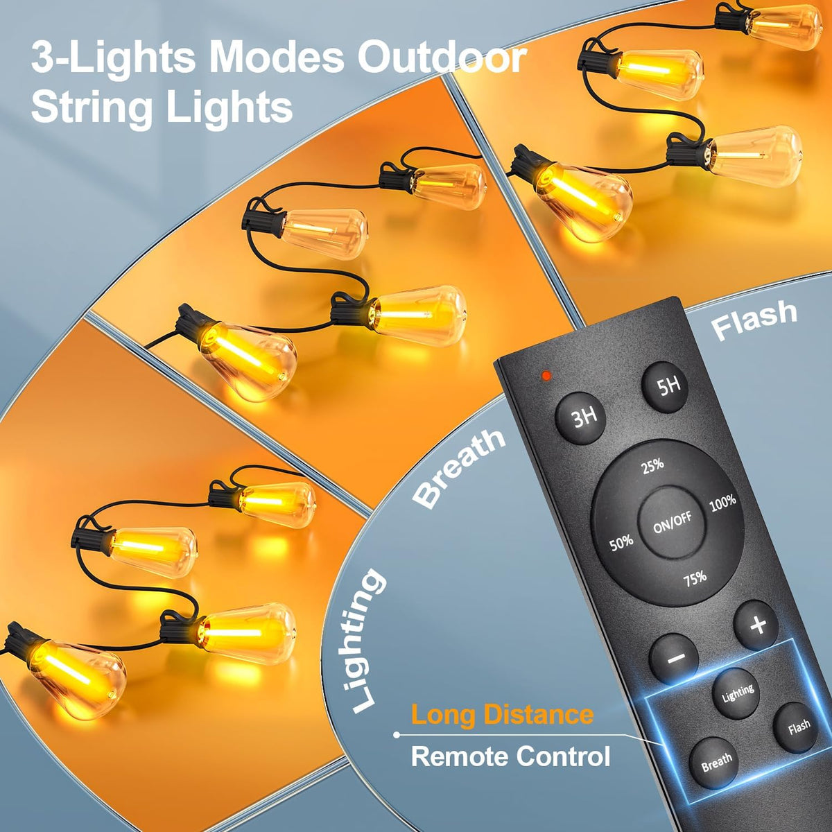 MGVIH Outdoor String Led Patio Lights - 200Ft 60M outside Waterproof Light ST38 Shatterproof Bulb Connectable Hanging Outdoor Electric Lighting for Backyard Yard Gazebo Porch Party