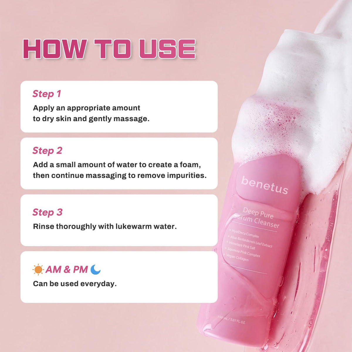 Benetus Deep Pure Serum Cleanser 5.07 fl oz (150ml)