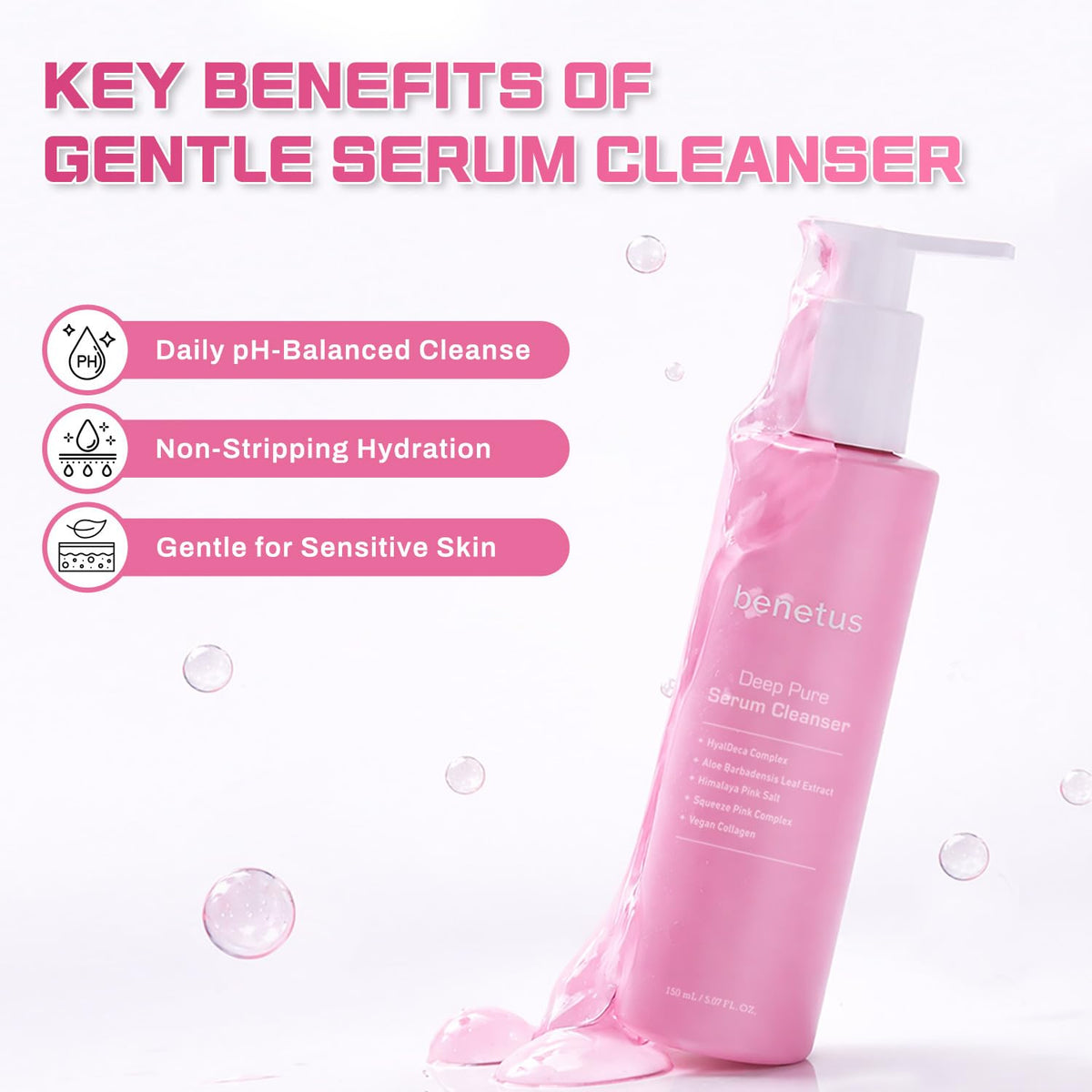 Benetus Deep Pure Serum Cleanser 5.07 fl oz (150ml)