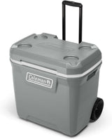 Coleman Classic Series Insulated Portable Rolling Cooler with Wheels, Leak-Resistant Outdoor Hard Cooler Keeps Ice up to 5 Days, 65-Quart