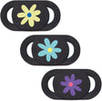 Laptop Camera Cover Slide Webcam Cover for Privacy Fits for Mini PC, PC, Surface, Tablet, Desktop Computer, Smart Phone - 3 Packs, Flower