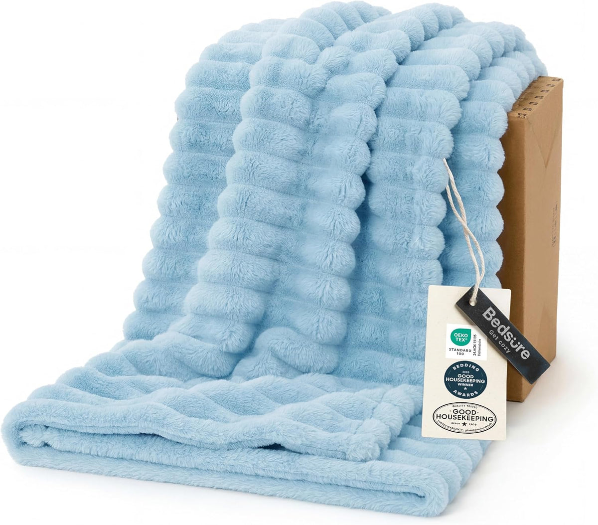 Bedsure Gentlesoft White Throw Blanket for Couch - Mothers Gifts Day Birthday Gifts for Women Mom Her, Soft Cozy Fleece Summer Throw Blanket for Girl, Room Home Bedroom Decor, off White, 50X60 Inches