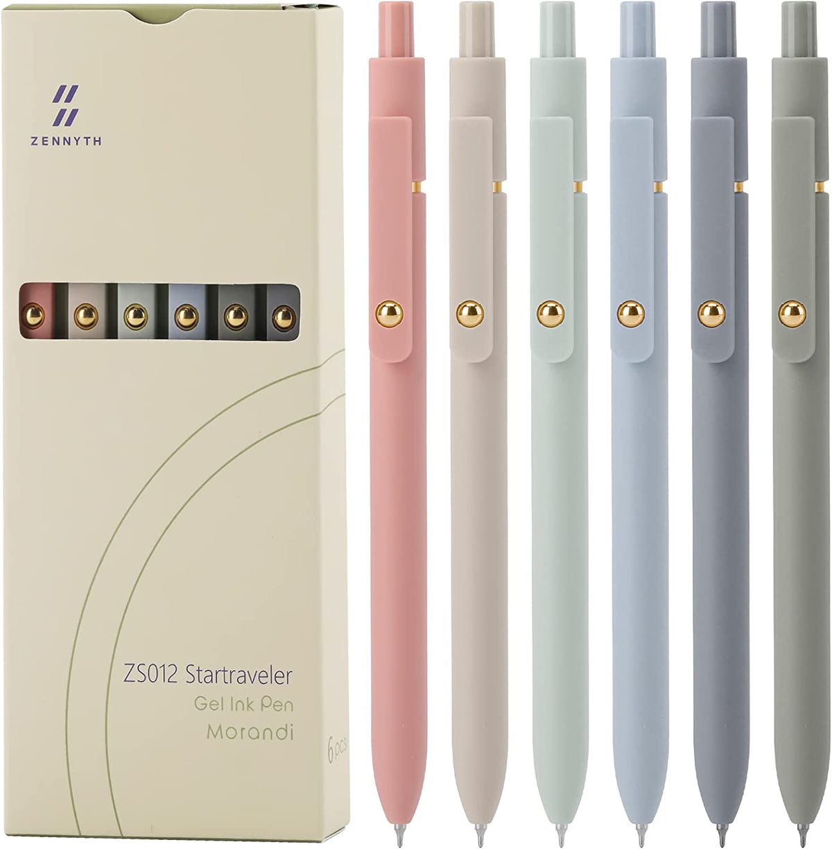 Ddaowanx Gel Pens, 6 Pcs 0.5Mm Quick Dry Black Ink Pens Fine Point Smooth Writing Pens, Cute Office School Supplies Gifts for Women