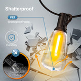 Outdoor Lights String Patio outside - 100Ft 30M LED Waterproof Light - Hanging Lighting ST38 Shatterproof Edison Bulb Deck Backyard Gazebo Balcony Party Bistro Cafe Pergola Garden Yard Porch Dimmable