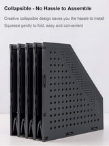Leven Collapsible Magazine File Holder/Desk Organizer for Office Organization and Storage with 4 Vertical Compartments