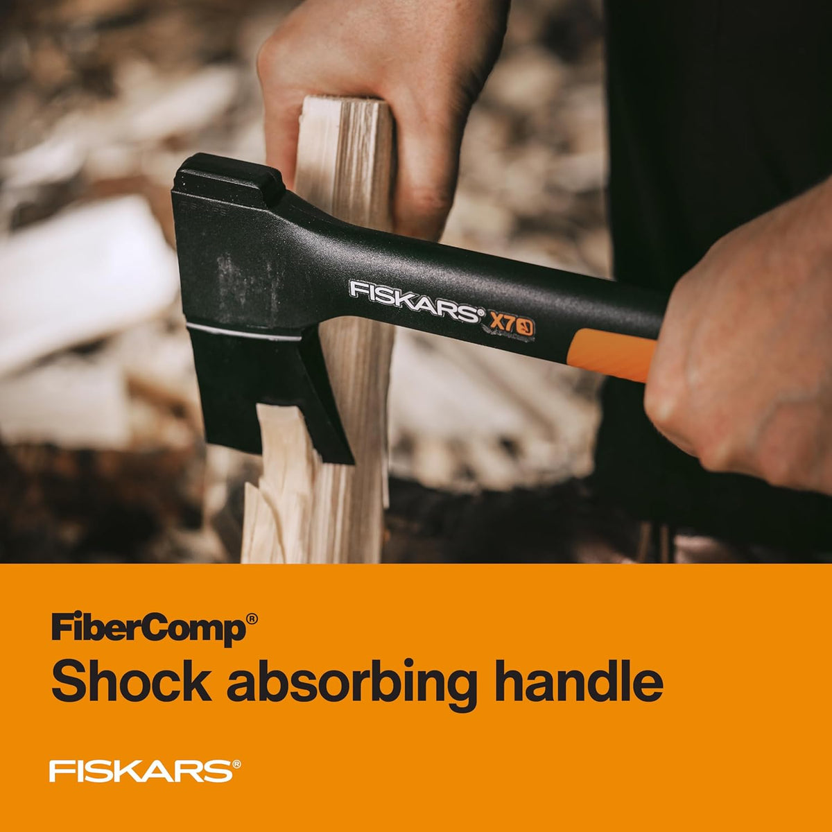 Fiskars X11 Splitting Axe Hatchet, 17" Tree Branch Cutter and Wood Axe for Small Logs with Shock-Absorbing Handle