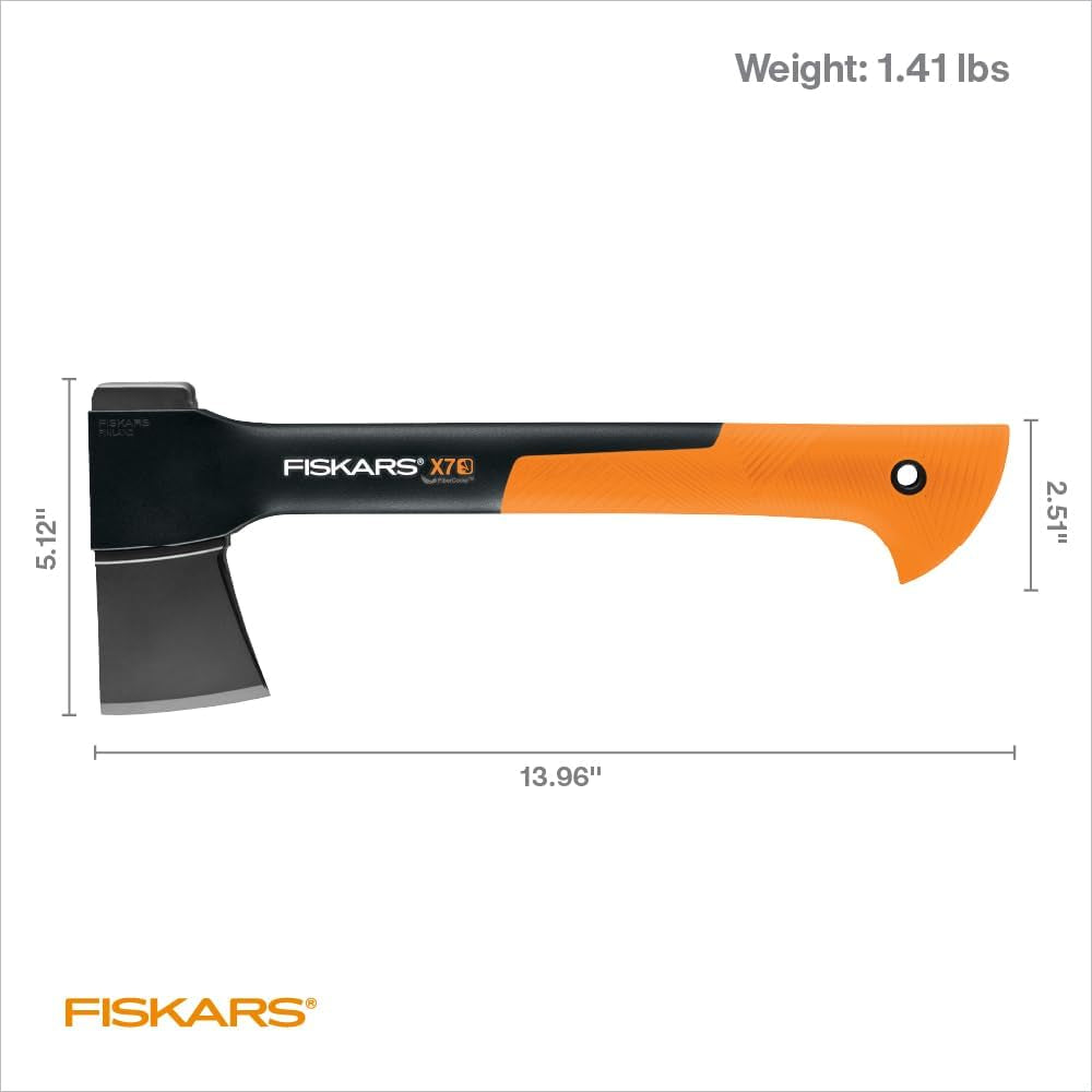Fiskars X24 Universal Axe 24", Forged Steel Blade for Felling Trees & All-Purpose Chopping, Shock-Absorbing Fibercomp Handle & Low-Friction Coating for Clean Cuts in Fresh Resinous Wood