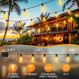 MGVIH Outdoor String Led Patio Lights - 200Ft 60M outside Waterproof Light ST38 Shatterproof Bulb Connectable Hanging Outdoor Electric Lighting for Backyard Yard Gazebo Porch Party