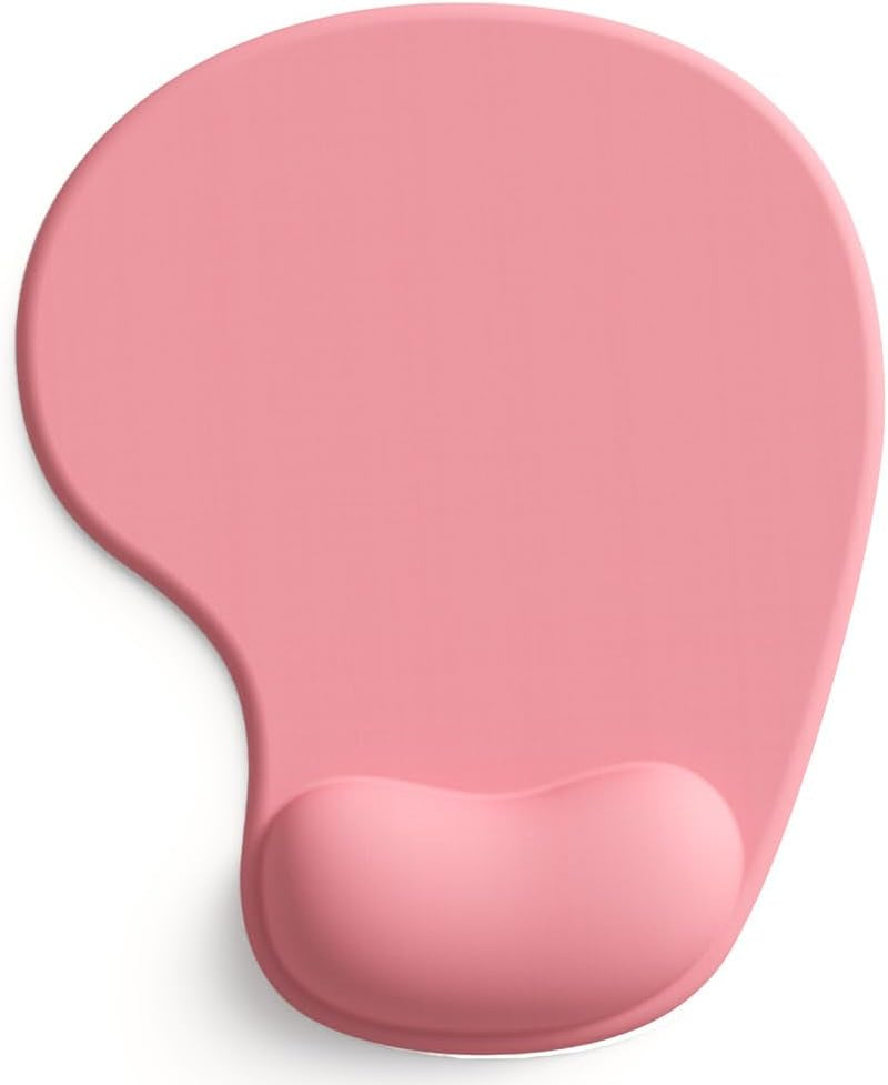 Office Mousepad with Gel Wrist Support - Ergonomic Gaming Desktop Mouse Pad Wrist Rest - Design Gamepad Mat Rubber Base for Laptop Computer -Silicone Non-Slip Special-Textured Surface (01Pink)